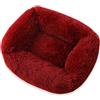 Hixingo Cuccia Cane e Gatto Interno di Peluche, Classica Lettino Cuscino per Cani e Gatti Morbido Rettangolare Lavabile Base Antiscivolo per Grande Medio Piccolo Animali (Rosso,XS)
