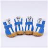 FANSU Scarpe per Cani 4 Pezzi Antiscivolo Stivali per Cani PU Protezione per Le Zampe Stivali da Neve per Cani Regolabili Stivali da Neve per Cani di Taglia Piccola Media (4,Blu)