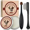 youzhixing Smacchiatore 3 in 1 per cani e gatti, balsamo naturale 1oz con spazzola professionale e pettine, set per la cura degli occhi per maltese, Shih Tzu, pelliccia bianca (3 in 1)