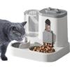Generico Dispensatore Automatico Di Cibo Per Gatti, Alimentatore 2 In 1 Per Cibo Per Gatti E Bevitore, Stazione Alimentazione Grande Capacità Con -Dispenser Acqua Animali Per Casa Cucina Animali