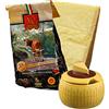 YesEatIs Special Box - Parmigiano Reggiano Consorzio Vacche Rosse 24 mesi - 1 Kg - Formaggiera Mini Classica