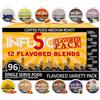 InfuSio Confezione assortita di cialde di caffè aromatizzate - 96 pezzi, 12 miscele gourmet ispirate a dessert tostatura media come Bananas Foster & Crème Brûlée, compatibili con Keurig K-Cup 2.0