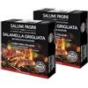 Salumi Pasini Salamella Grigliata Salumi Pasini® Bipack | Pronta in pochi minuti | 100% puro suino italiano | Senza glutine e senza lattosio | 2 confezioni | 2 x 200g | 400g totali