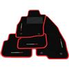 Generico Tappetini compatibili con Alfa Romeo Mito 2008-2018, ricamo bandiera Italia, kit tappetini auto personalizzati, set tappeti in moquette, bordo rosso.