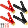 GOMETY 4 morsetti a coccodrillo grandi, 16 cm, 1000 A, morsetti a coccodrillo, morsetti per auto, in rame con rivestimento isolante per batterie auto, cavo di avviamento