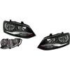 EASYSHOP24H Set 2 Faro Fanale Proiettore Anteriore Destro e Sinistro Per Polo 6R da 2009 a 2013 H7 H7 Con Motore Regolazione Elettrica Gruppo Ottico Luce Fanalino