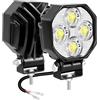 Willpower 2pcs 2.8'' 16W Faro da Lavoro Led 12V 24V Slim Faretto Led Spotlight IP67 Impermeabile 6000K Bianco Fendinebbia Barra Luci per Fuoristrada Trattore Camion Off Road Auto Moto 4x4 4WD