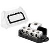 Greluma 1 Pezzo Blocco distribuzione dell'alimentazione 4 vie da 12V,splitter audio per auto,ingresso calibro 0/2/4,uscita calibro 4/8/10, splitter di distribuzione massa per auto,barca e veicoli