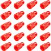 EVOZOOD Tappi coprivalvola in plastica rossa per pneumatici (20 pezzi) - compatibili con MTB, bici da strada, biciclette - valvole Presta/French