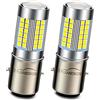 Ruiandsion 2pcs BA20D Lampadina faro LED DC 6V Hi/Lo Dual Beam LED Lampadina faro del motociclo 3030 60SMD Chipset con proiettore, bianco 6000K