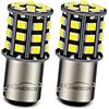 Ruiandsion - 2 lampadine LED 10-30 V BAZ15D PY21W/4W 7225 a doppia luminosità 2835 33SMD Chipset LED per luci posteriori di parcheggio, 6000 K, colore: Bianco