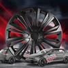 WALSER coprimozzi Racer 15, Premio Molto Buono* set di quattro copricerchi universali cerchi, coperture del cerchione in look alluminio, copricerchi in look sportivo e moderno nero