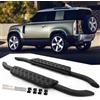 Wusecssy 2 pezzi di Pedane Laterali per Land Rover Defender 90 2020-2025 Pedaliera in Alluminio Nera Accessori (con Staffe)