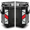BLACK DOVES GRAPHICS Rifrangenti Adesivi bicolori compatibili con Valigie Laterali GIVI TREKKER OUTBACK 48 37 ltr Motorrad (Bianco-Rosso)
