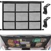 COEWUR Rete Portaoggetti da Soffitto Per Auto 90 x 65 cm Rete bagagli auto a doppio strato Rete per bagagli Organizzatore Da Soffitto con 2 ganci per SUV Jeep camion