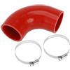 A ABSOPRO Tubo Refrigerante 90 Gradi In Silicone Rosso 1 Set Per Auto | Lunghezza 90mm, Spessori 5mm, Temp -60~300°C, Pressione 1Mpa, Incl 2 Morsetti, Olio Motore, Freni, Antigelo