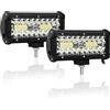Willpower Faro LED Trattore 18cm 120W Barra LED Luci di Lavoro Auto | 2PCS Fendinebbia Faretto LED 7, 6000K Bianco, Impermeabile IP67, per 4x4 Barca Camion Agricolo Fuoristrada
