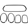 KIMISS Kit di finiture per griglia dei fari dell'auto, 5 pezzi, nero lucido, per fari posteriori e griglie di ricambio per Mini F55 F56 F57 One S JCW 2014 per esterni