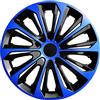NRM Coppia di copricerchi resistenti per cerchi in acciaio, set di 4 copricerchi in due colori, adatti per la maggior parte delle marche e cerchioni in plastica ABS (blu/nero, 40,6 cm)