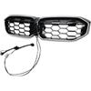 Wjwftcmk Griglia Anteriore Per BMW Serie 3 G20 2023-2024 Griglia Anteriore A Rene Griglia Da Corsa Paraurti Superiore Griglia A Maglie Per Cofano Radiatore Con Luce LED(Black-Honeycomb)