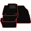 Generico Tappetini compatibili con Ford Fiesta 2011-2017 bordo rosso, kit tappetini auto personalizzati, set tappeti in velluto, tappeto auto