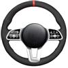 HATHWAY Adatto per Mercedes-Benz Classe A (W177/V177) 2018-2023, coprivolante cucito a mano, coprivolante in pelle scamosciata nera