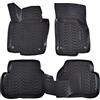 J&J AUTOMOTIVE Tappetini Auto in Gomma su Misura per Volkswagen Passat B6 2005-2010, Set da 4 Pezzi, Bordo Alto 4 cm, Antiscivolo, Inodore, Colore Nero