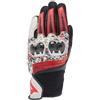 DAINESE - Mig 3 Unisex Gloves, Guanti Moto in Pelle, Protezioni sulle Nocche, Compatibilità Touchscreen, Unisex, Nero/Rosso Spray/Bianco, XXXL