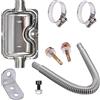HIFROM Kit silenziatore marmitta da 24 mm + tubo di scarico da 60 cm per generatore di corrente, tubo di scarico per riscaldamento auto, silenziatore per riscaldamento auto, accessorio in acciaio