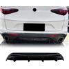KUBYMOTO Diffusore labbro paraurti posteriore kit carrozzeria per Alfa Romeo Stelvio 2017-2024 nero lucido/aspetto fibra di carbonio