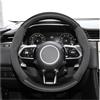 NYSQOFMB Coprivolante Auto Coprivolante In Pelle Scamosciata E Fibra Carbonio Per JAGUAR Per XF XE F-PACE E-PACE I-PACE X250 F-TYPE XJ X S-Type Copertura Volante(Nero)