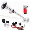 YIYIDA Clacson per auto Tromba ad aria 150DB Clacson per barca Tromba d'aria 45cm singola Tromba ad aria per camion con compressore per pompa d'aria rosso Altoparlante Horn per 24V camion barca ecc