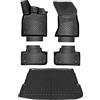 ELMASLINE 3D Tappetini Gomma e Vasca Baule per Audi Q5 2008-2017 | Tappetini Auto | Vasca per il bagagliaio | Accessori auto