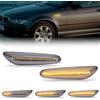 Hacreyatu Indicatore di luce per BMW E60 E61 E81 E82 E88 E46 E90 E91 E92 E93 X3 E83 | per X1 E84,direzione laterale scorrevole Fumo di luce