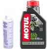 AER MOTO SPARE PARTS KIT 1 LITRO OLIO MISCELATORE MISCELA E MISURINO MOTUL 510 2 TEMPI MOTO SCOOTER CROSS ATV QUAD