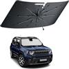 BIBIBO Compatibile con Jeep Renegade 2015-2025, Ombrellone pieghevole per auto con bordo in silicone, protezione UV, protezione solare per auto, in tessuto antipiega, interno parasole