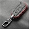 KSHSAA Custodia portachiavi in pelle per auto 3 pulsanti Telecomando automatico Shell Portachiavi adatto per Peugeot 308 407 508 2008 3008 208 esperto partner rifter