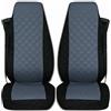 TEXMAR Coprisedili per camion, progettati per Mercedes - Benz Actros Mega Space MP3 2000 - 2014, nero grigio, 2 pezzi