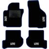 QUEMAR Tappetini Auto per Golf V e VI 2003-2012, Bordo Blu, 4 Ricami | Kit Tappeti Moquette e Gomma su Misura / Set 2 Anteriori + 2 Posteriori / Ricami e Colori Personalizzati / Antiscivolo