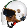 VVPEC Bluetooth Moto 3/4 Casco Auricolare E Microfono Integrati Con Doppia Visiera Certificazione ECE Casco Jet Jet Per Adulti Uomini Donne - Mezze Caschi Moto Stile Vintage(Color:8,Size:M(57~58CM))