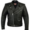 Texpeed Giacca Brando moto uomo pelle con protezioni - Giubbotto Perfect Marlon Brando retro chopper - Con protezione biker vero armatura CE (EN 1621-1) Nero - 6XL