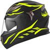 Decalart Kit 19 Adesivi Casco elmetto moto universali valigia pc - Toro corna bull strisce fasce stickers strips decalcomanie stickers casco Cod.L120 (029 Giallo FLUO)