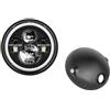 FGGHDR Moto Fanale Faro Anteriore Rotondo Universale 7.5 Per Cafe Racer Per Bobber Motocicletta LED 7 Pollici(7.5 light housing B)
