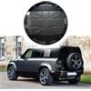 Wusecssy Copertura protettiva per ruota di scorta in ABS per Land Rover Defender 110 90 130 2020-2026 ABS (grigio carpazi+nero lucido)