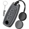 Rondrive Custodia per chiave auto, cover compatibile con Nissan Ariya Interstar Townstar Evalia X-Trail Leaf Micra 2025 2026 lega di zinco+pelle custodia chiave tipo B grigio