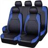 GaBlok Auto Set coprisedili per-Honda Jazz e HEV HYBRID/Comfort/Elegance, Confortevole Traspirante Impermeabile Antiscivolo Durevoli Pelle Protect Accessori, Black Blue