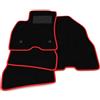 Somer Car Kit Tappetini Auto compatibili con Fiat Doblò 5 posti 2009-2015 | Set Tappeti in Moquette, Tappeto auto su misura, bordo rosso