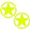 Pimastickerslab Kit Adesivi 4x4 off Road Stella Militare US Army Scegli Colore e Misura -cod. 1653- (029 Giallo Fluo, Diametro 20 CM)