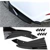 OtpOutopa 2 spoiler universali per auto, paraurti posteriore, diffusore per paraurti posteriore, nero, paraurti anteriore, minigonna, spoiler laterale, protezione per esterni, kit di finiture