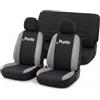 Auto Accessori Lupex Coprisedili Compatibili con Punto I e II serie 1993-2011, Colore Nero - Grigio Chiaro, Set Anteriori o Completo 8 Pezzi, in Policotone Traspirante MADE IN ITALY